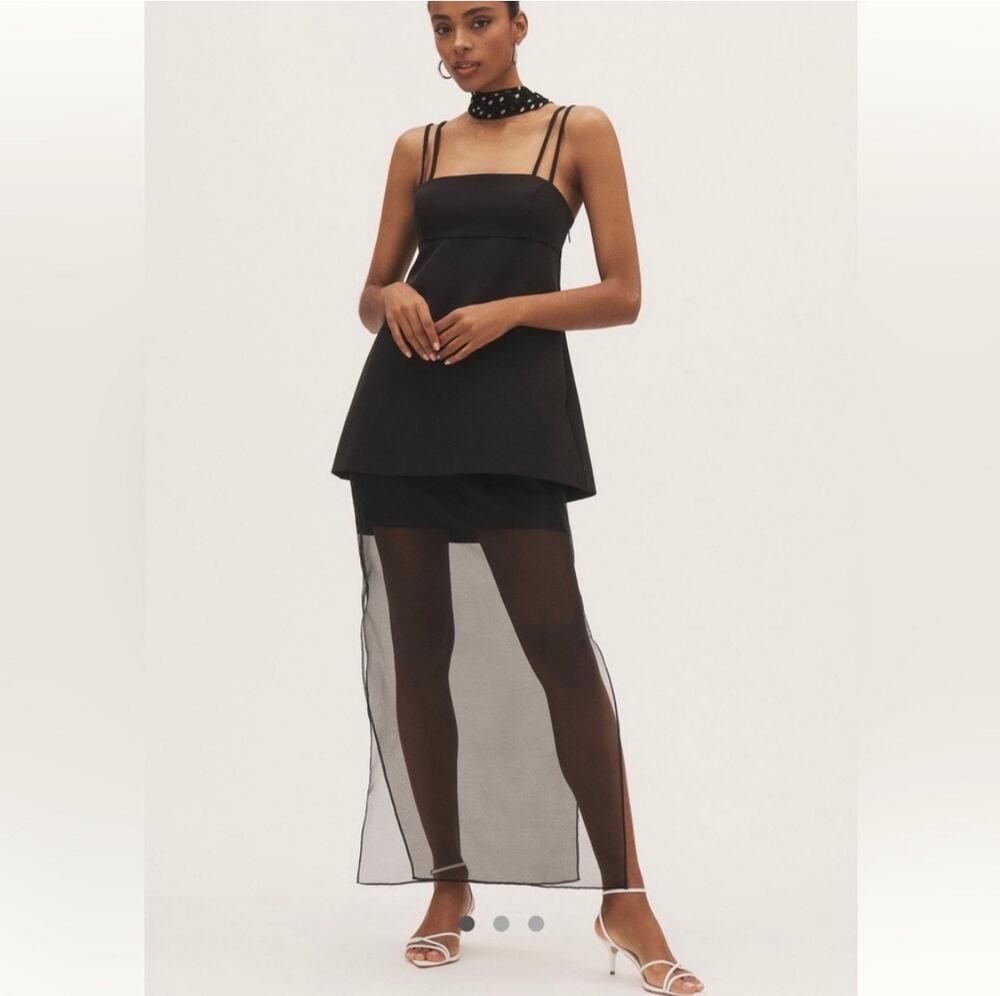 Anthropologie BHLDN Anna Sleeveless  Layered Sheer Crepe Dress
